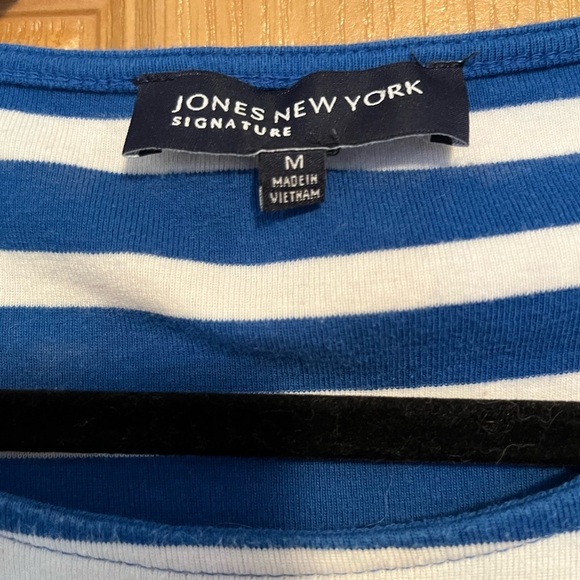 Jones New York Blue and White Striped Top - Picture 5 of 7